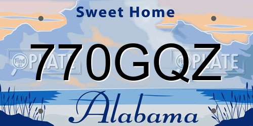770GQZ Alabama License Plate