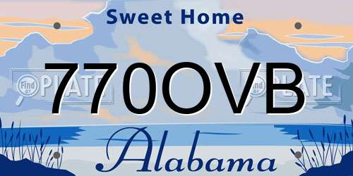770OVB Alabama License Plate