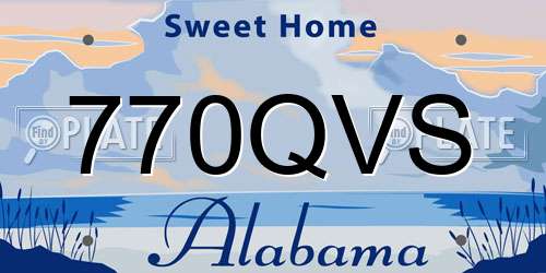 770QVS Alabama License Plate