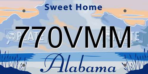 770VMM Alabama License Plate