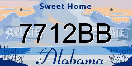 7712BB Alabama License Plate