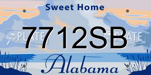 7712SB Alabama License Plate