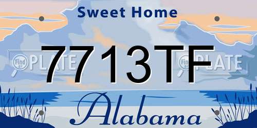 7713TF Alabama License Plate
