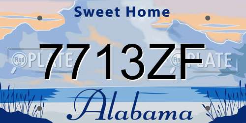 7713ZF Alabama License Plate