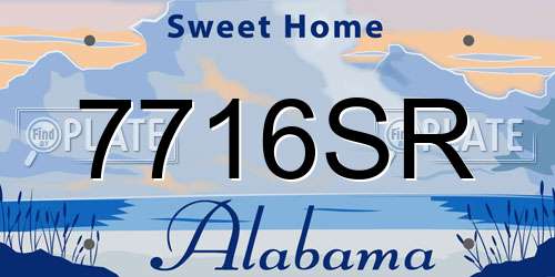 7716SR Alabama License Plate