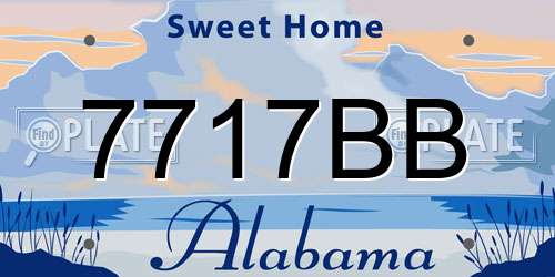 7717BB Alabama License Plate