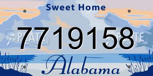 7719158 Alabama License Plate