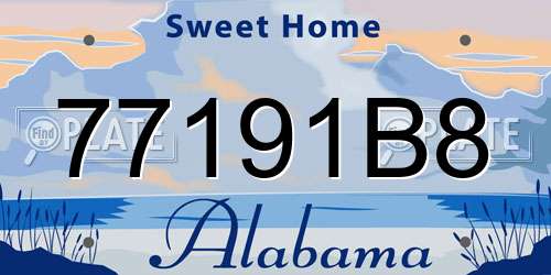 77191B8 Alabama License Plate