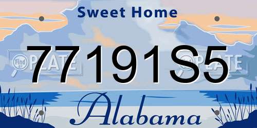 77191S5 Alabama License Plate