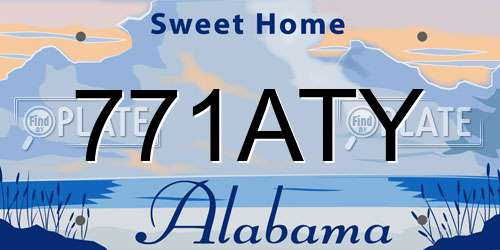 771ATY Alabama License Plate