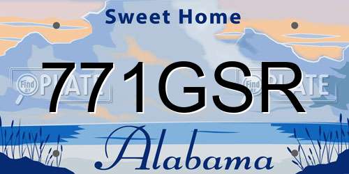 771GSR Alabama License Plate