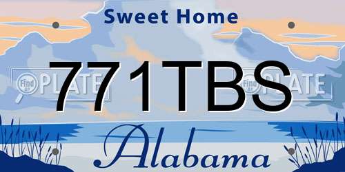 771TBS Alabama License Plate