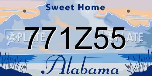 771Z55 Alabama License Plate