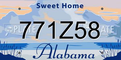 771Z58 Alabama License Plate