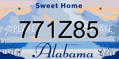 771Z85 Alabama License Plate