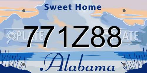771Z88 Alabama License Plate