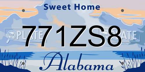 771ZS8 Alabama License Plate