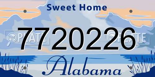 7720226 Alabama License Plate