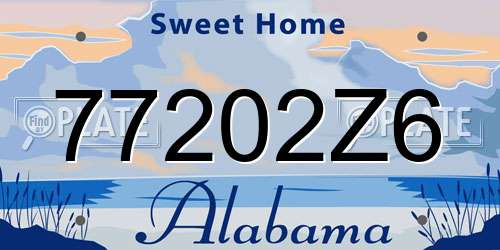 77202Z6 Alabama License Plate