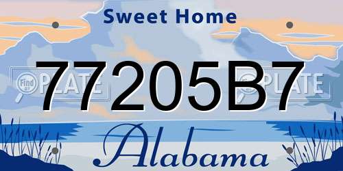 77205B7 Alabama License Plate
