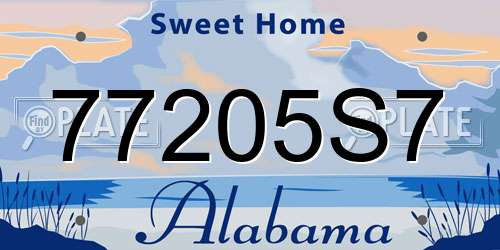 77205S7 Alabama License Plate
