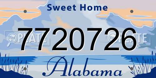 7720726 Alabama License Plate