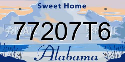 77207T6 Alabama License Plate