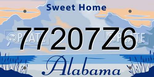 77207Z6 Alabama License Plate