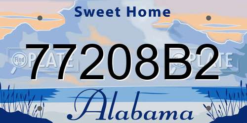 77208B2 Alabama License Plate