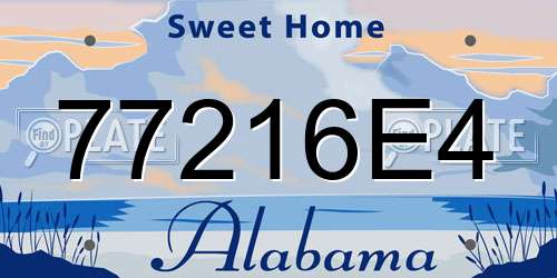 77216E4 Alabama License Plate