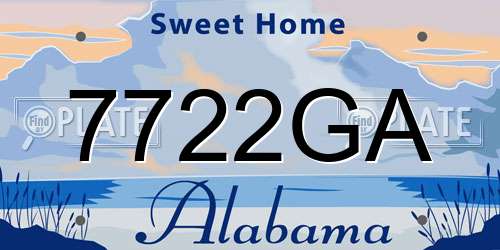 7722GA Alabama License Plate