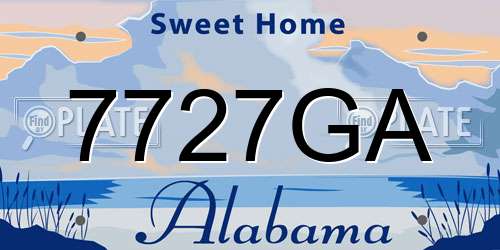 7727GA Alabama License Plate