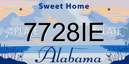 7728IE Alabama License Plate