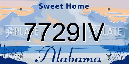 7729IV Alabama License Plate