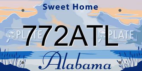 772ATL Alabama License Plate