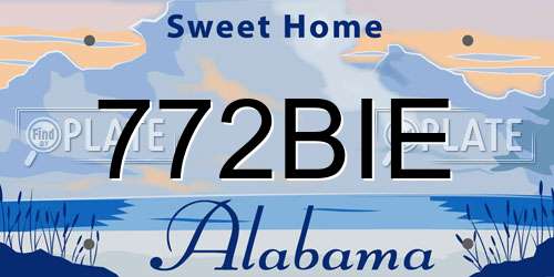 772BIE Alabama License Plate
