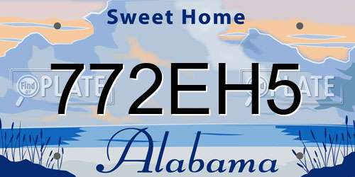 772EH5 Alabama License Plate