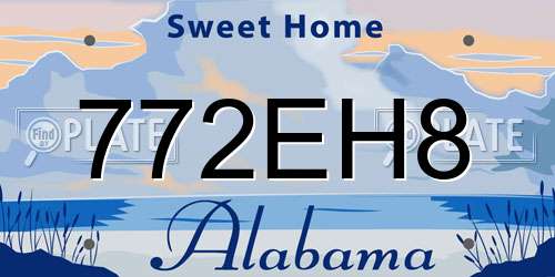 772EH8 Alabama License Plate