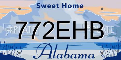 772EHB Alabama License Plate
