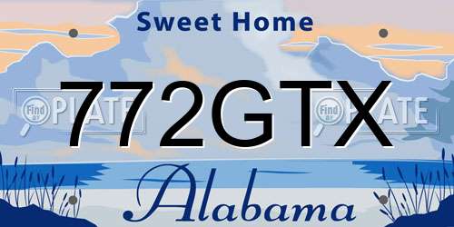 772GTX Alabama License Plate