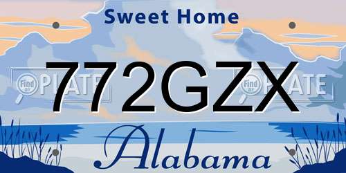 772GZX Alabama License Plate