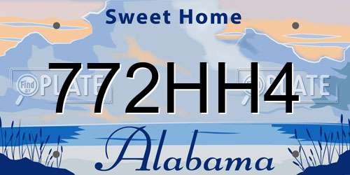 772HH4 Alabama License Plate