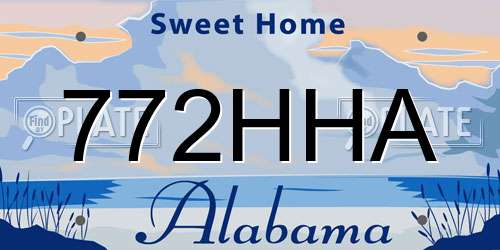 772HHA Alabama License Plate