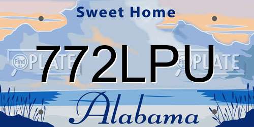 772LPU Alabama License Plate