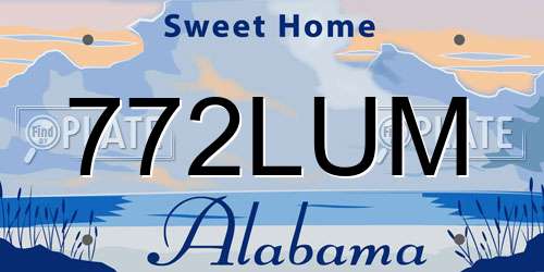 772LUM Alabama License Plate