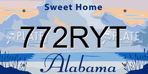 772RYT Alabama License Plate