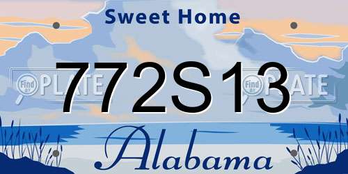 772S13 Alabama License Plate