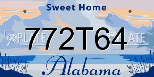 772T64 Alabama License Plate