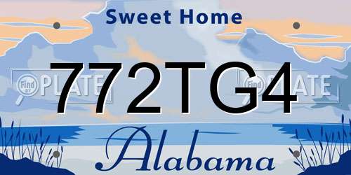 772TG4 Alabama License Plate