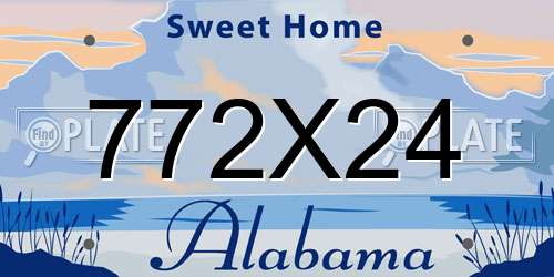 772X24 Alabama License Plate